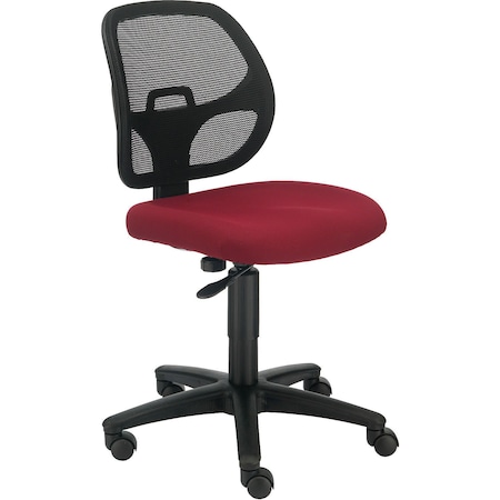 Global Industrial Armless Mesh Back Office Chair, Fabric, Red 695644RD